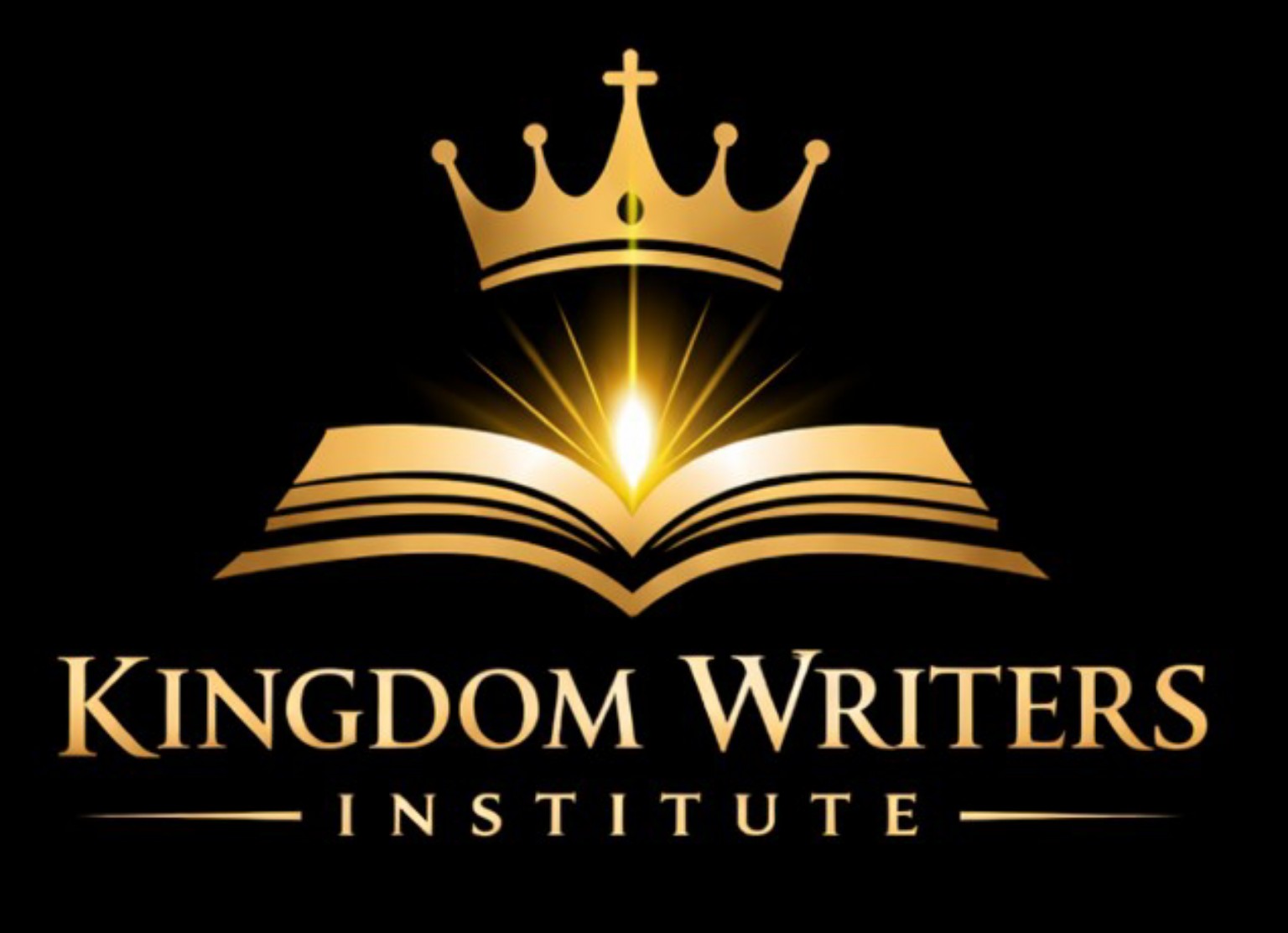 Kingdom Writers Institute crown and open book logo
